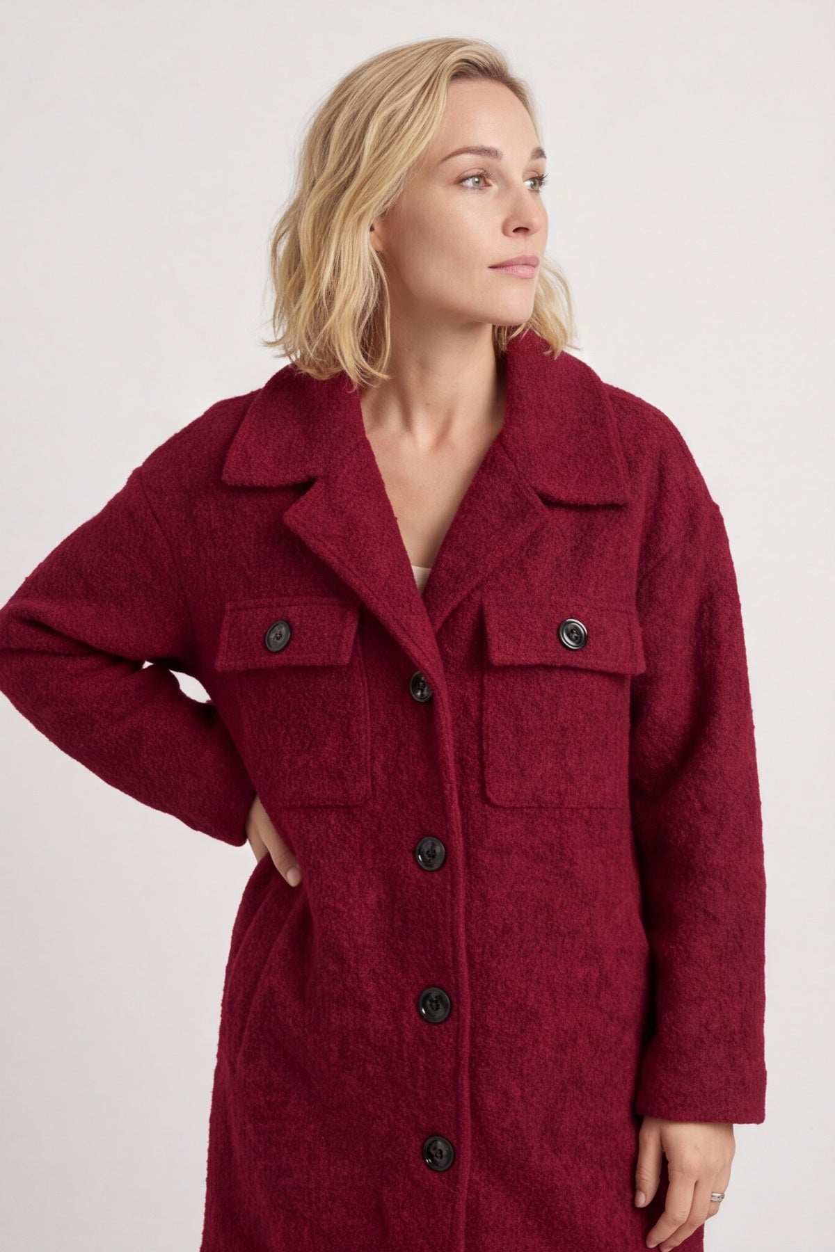Chrysanta Coat Wine – image 4 of 6