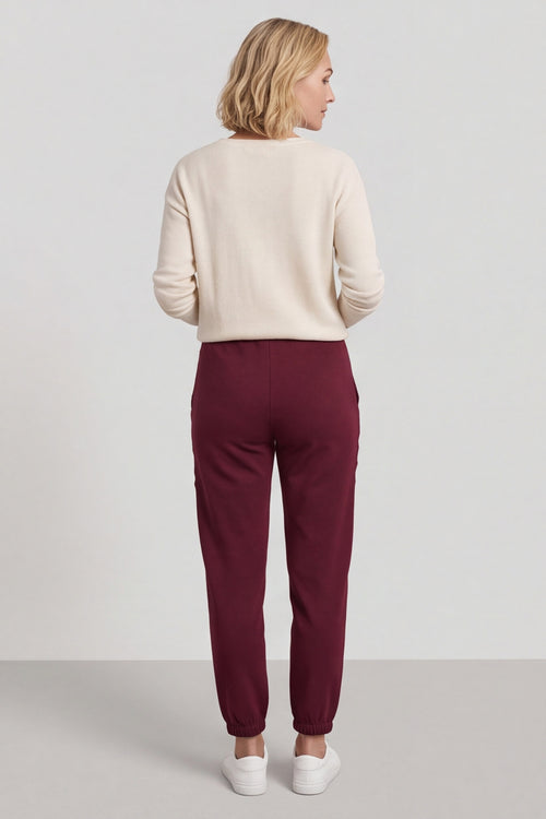 Lina Cord Detail Cotton Joggers Burgundy – image 4 of 6