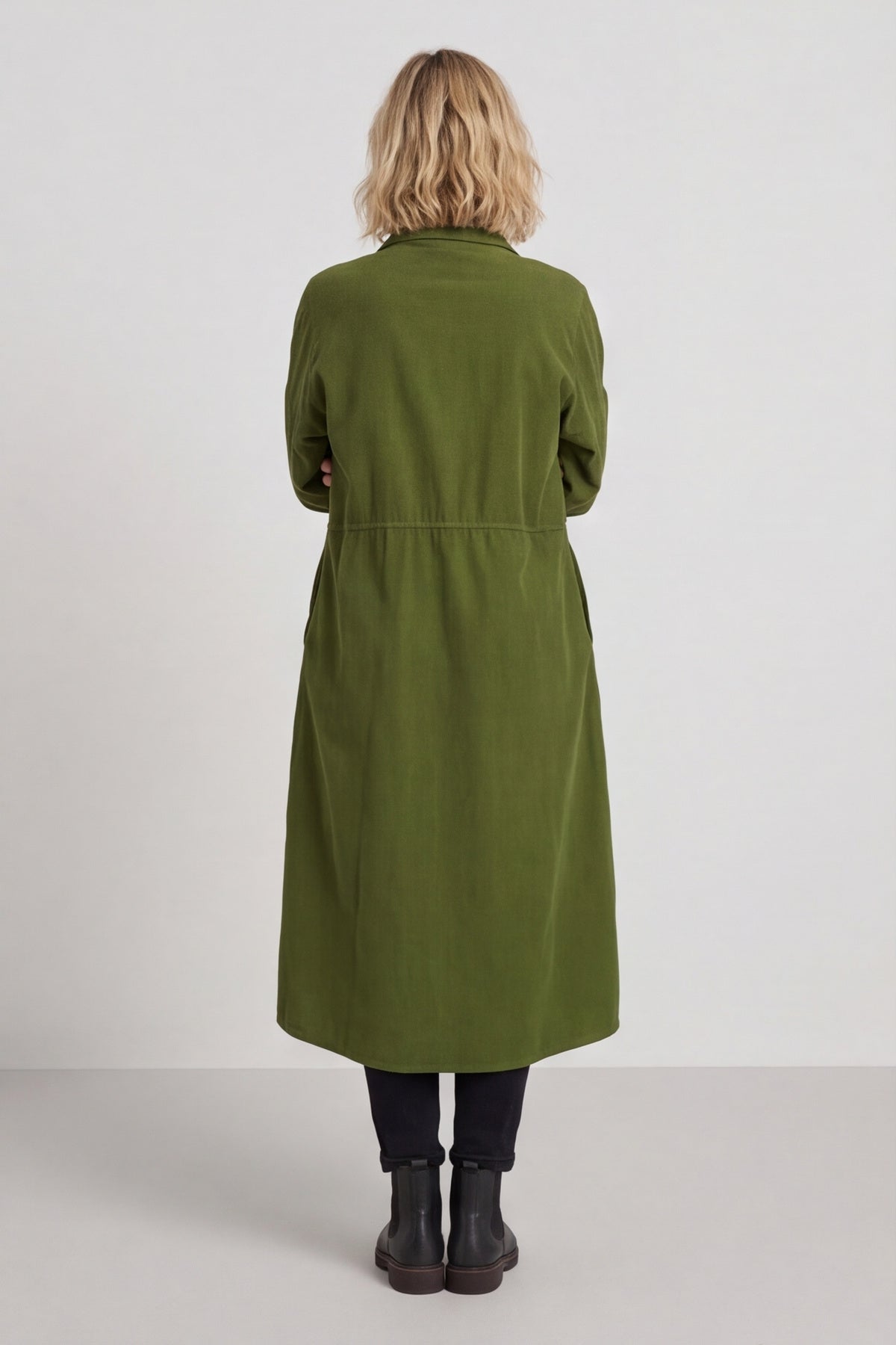 Lecia Needlecord Shirt Dress Olive – image 4 of 6