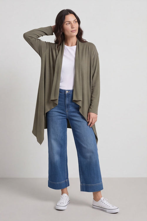 Regan Waterfall Cardigan Khaki – image 4 of 6