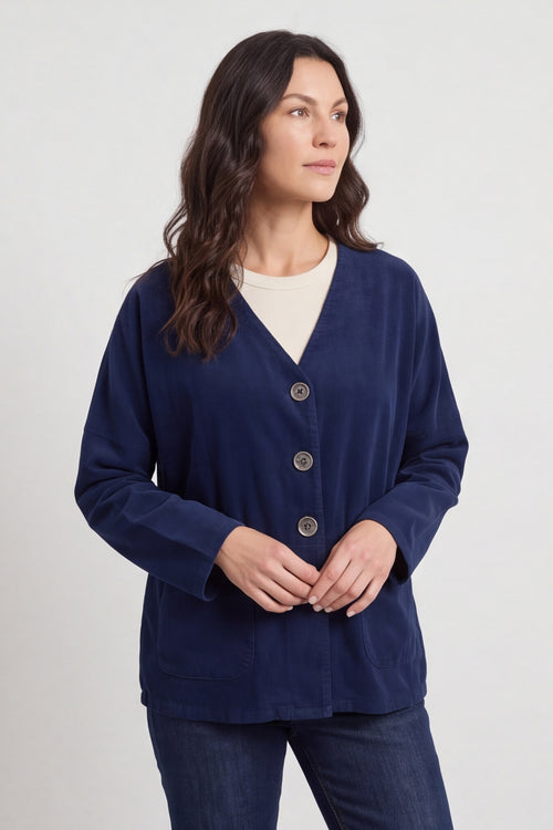 Kristen Needlecord Jacket Navy – image 1 of 3