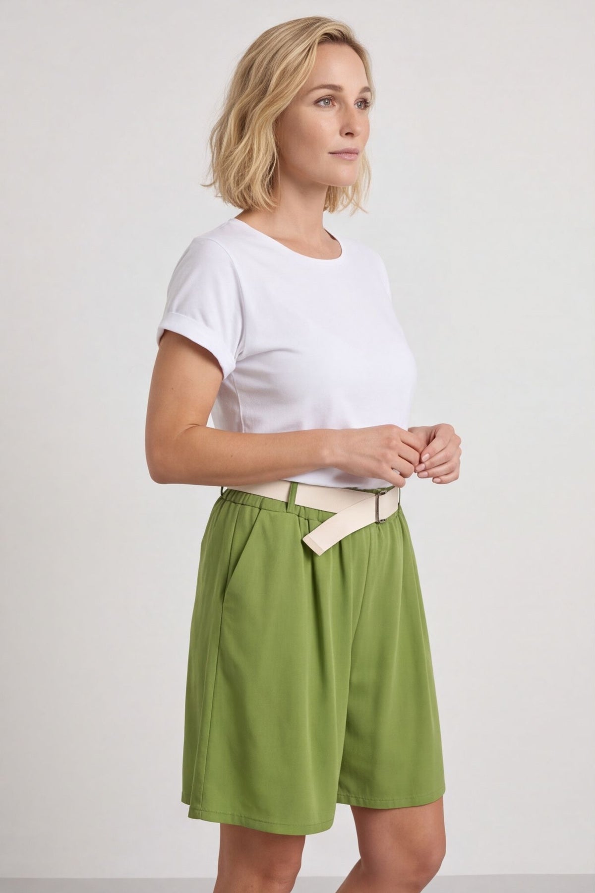 Samida Cotton Shorts Olive – image 4 of 6