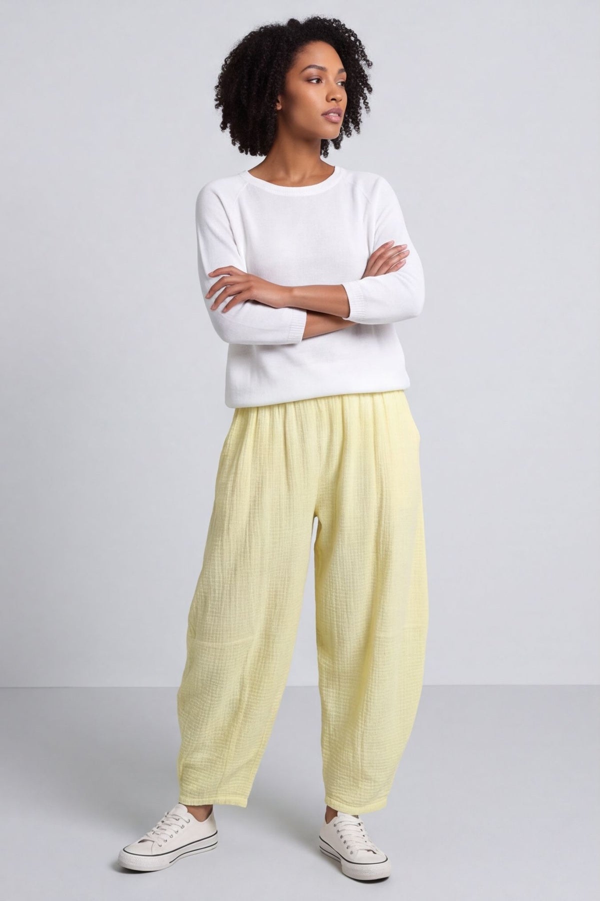 Ratana Cotton Trousers Yellow – image 4 of 5
