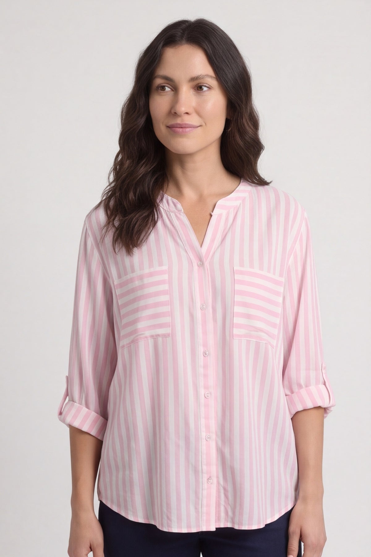 Jaynie Gingham Tie Front Shirt Pink – image 4 of 6