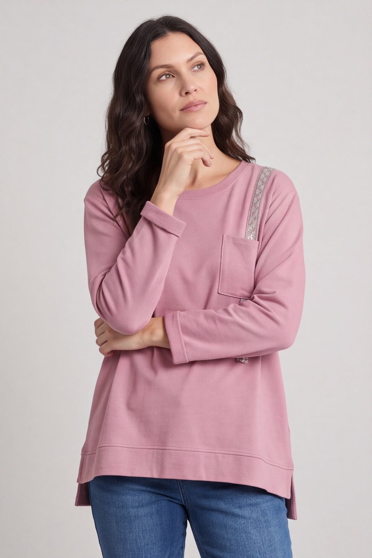 Barbara Pocket Cotton Top Pink – image 4 of 6