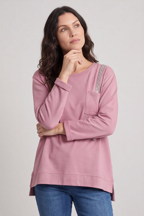 Barbara Pocket Cotton Top Pink – image 4 of 6