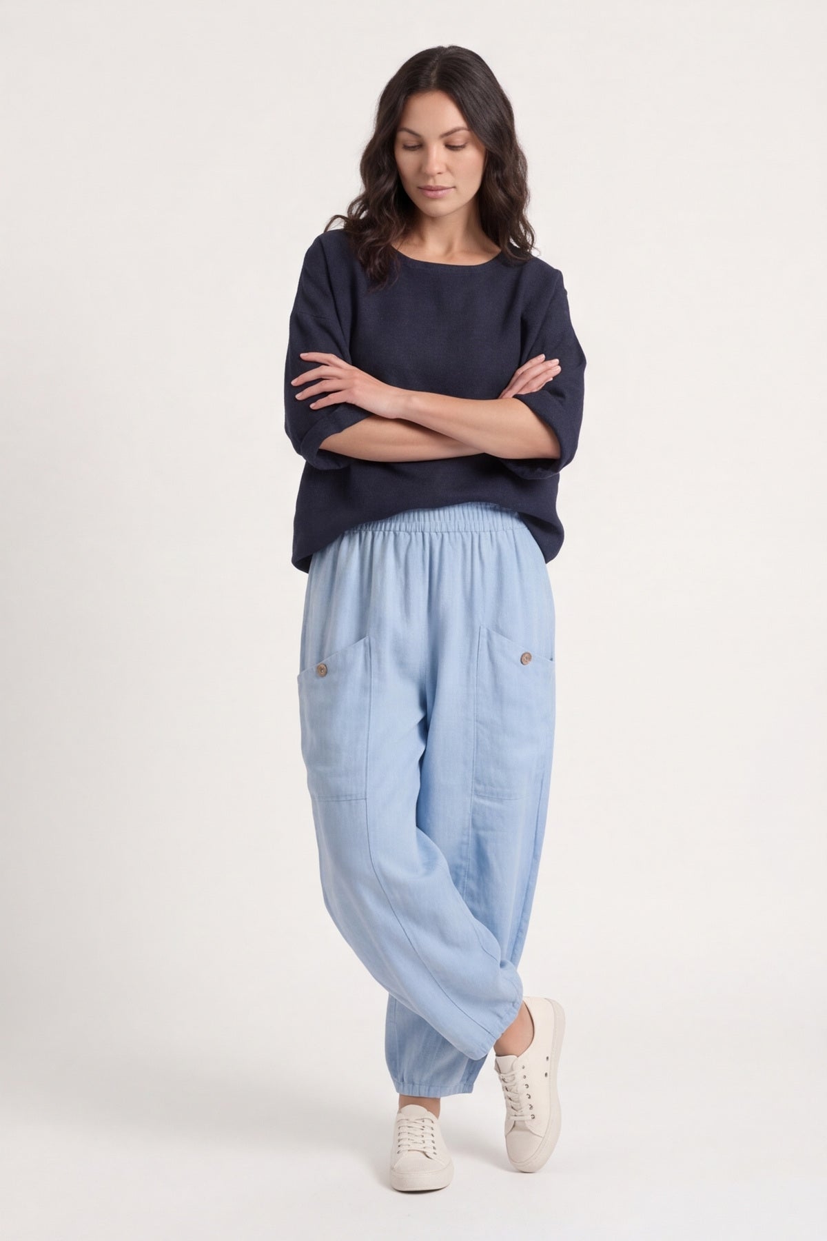 Clarisse ButtonPocket Linen Trousers – image 4 of 6