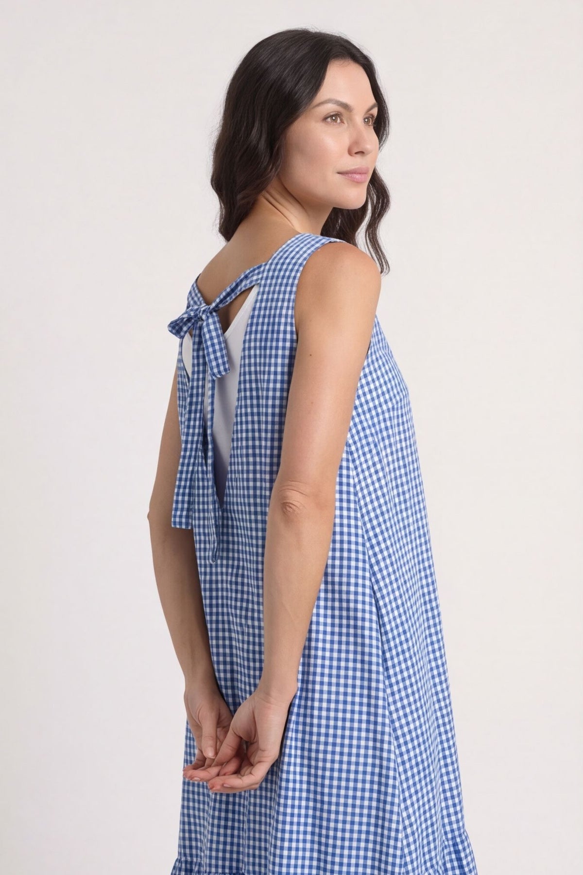 Imani Sleeveless Gingham Dress Cobalt – image 4 of 6