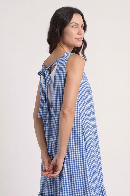 Imani Sleeveless Gingham Dress Cobalt – image 4 of 6
