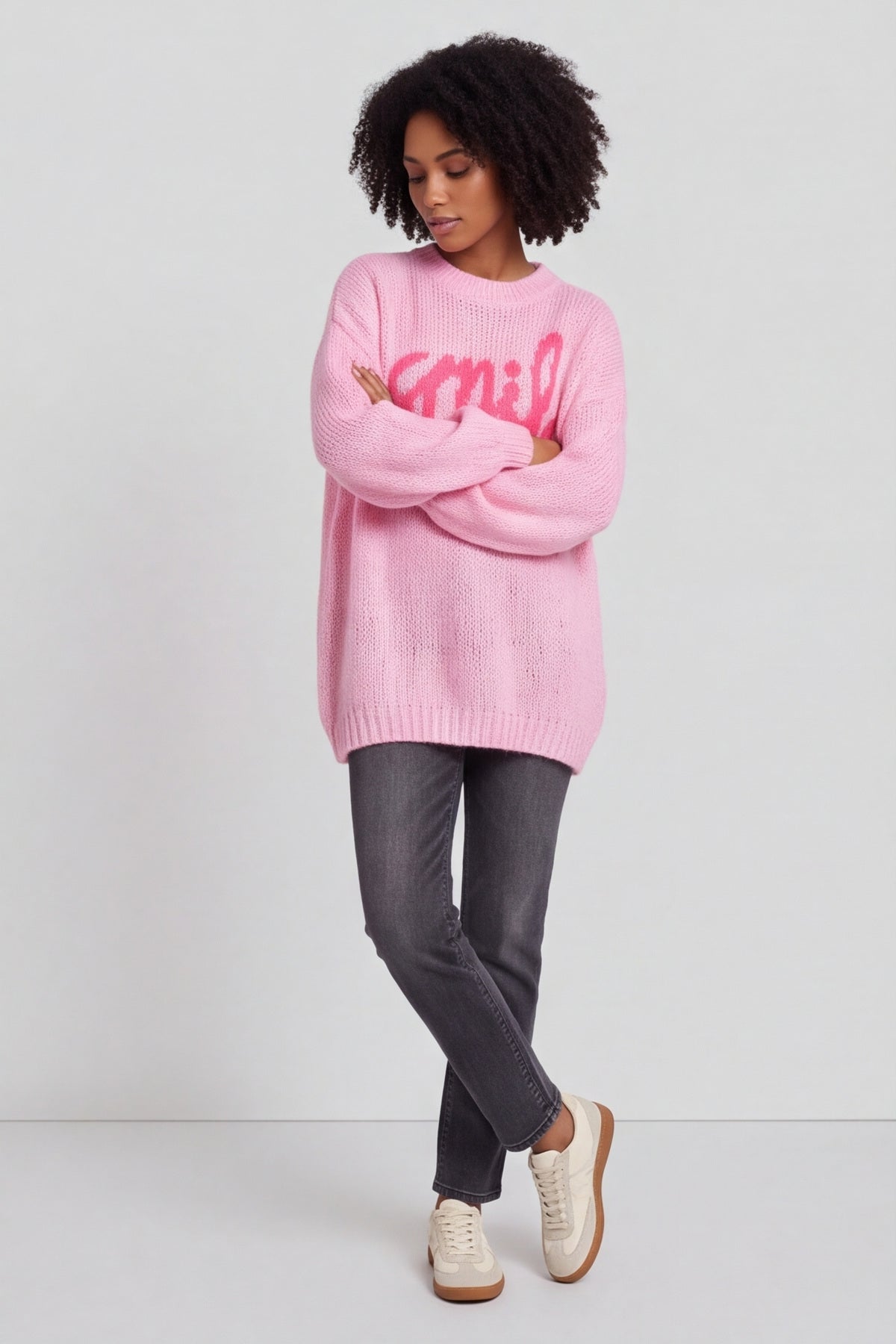 Smile Knitted Jumper Pink – image 4 of 6