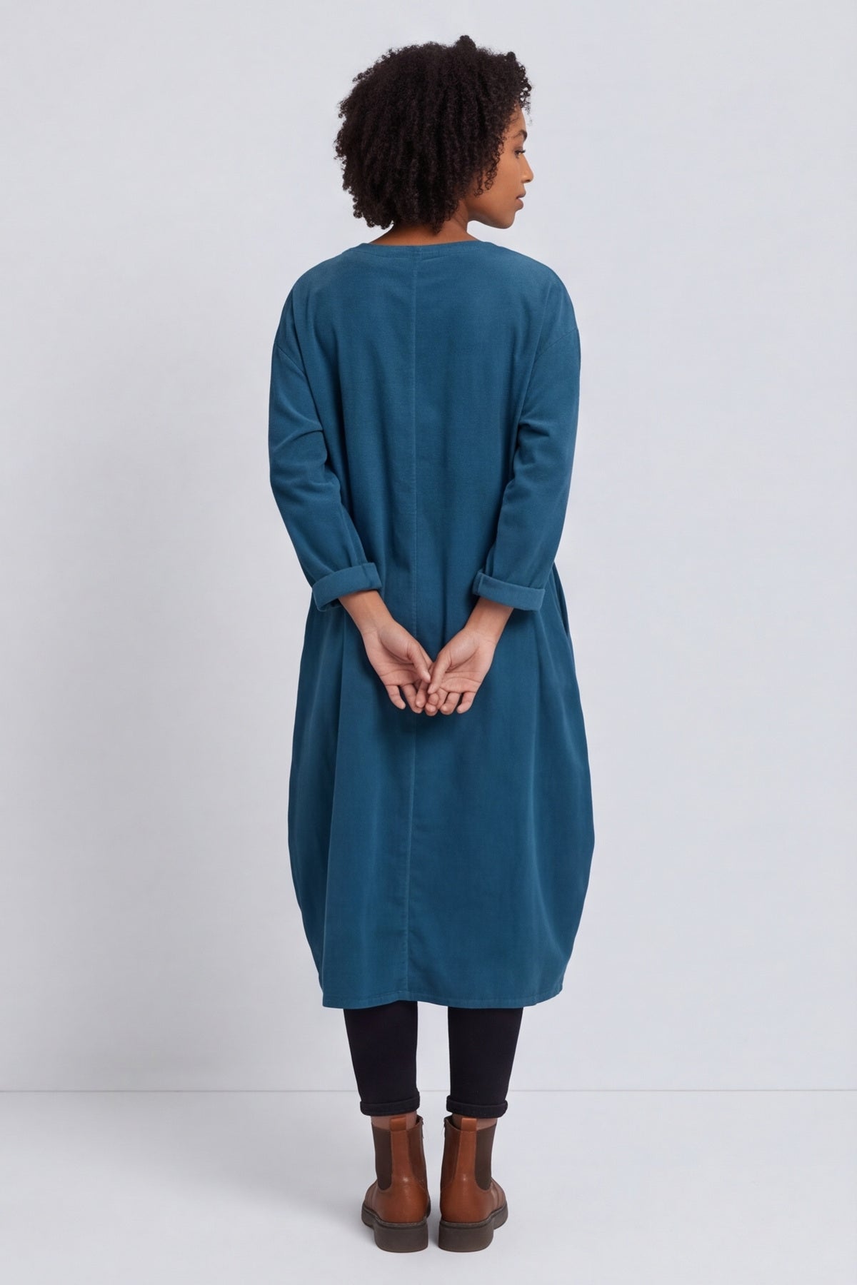 Laurie Needlecord Dress Teal – image 4 of 6