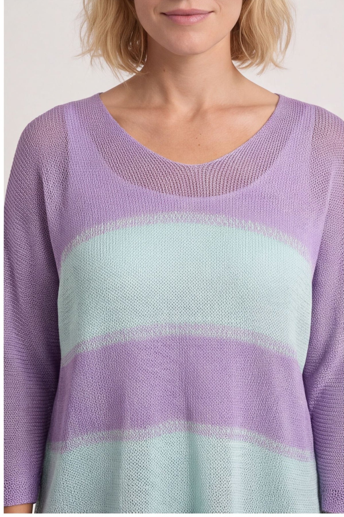 Davena Stripe Knit Top Purple – image 3 of 5