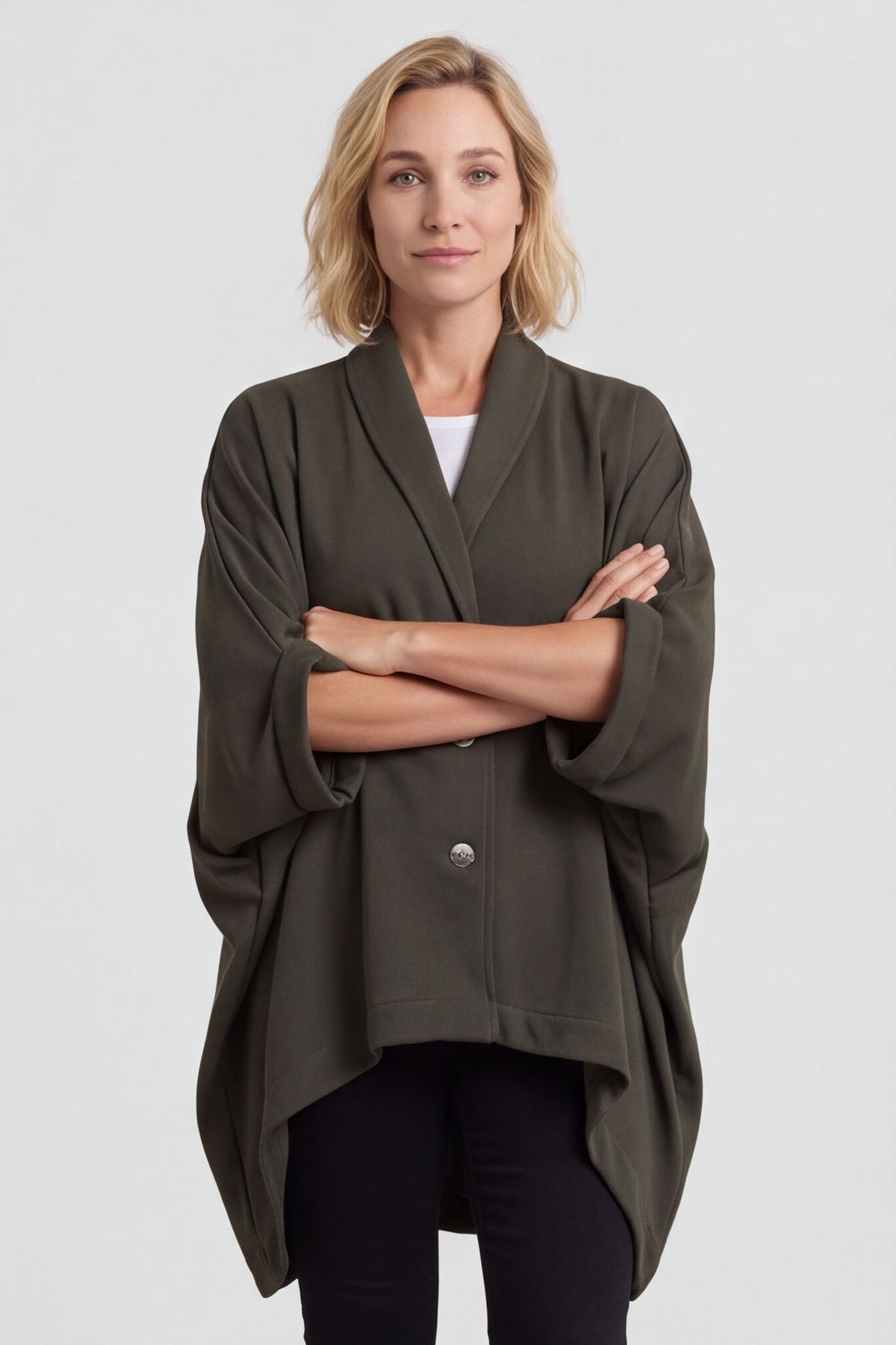 Carleen Batwing Cotton Jacket Khaki – image 2 of 4