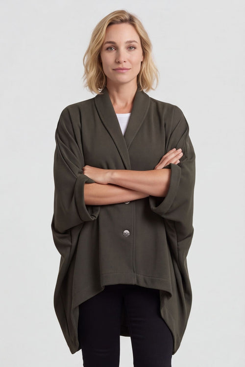 Carleen Batwing Cotton Jacket Khaki – image 2 of 4