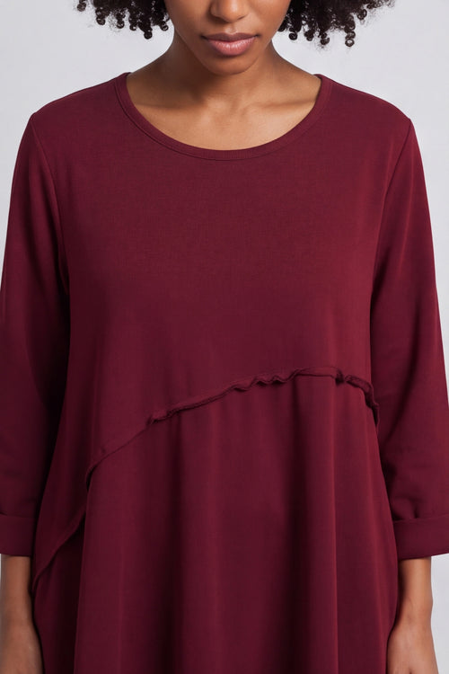 Minnie Seam Detail Cotton Tunic Wine – image 4 of 6