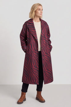 Jenna Zebra Print Coat Wine – image 3 of 5