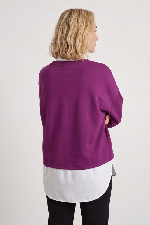 Leilani Collared Top Berry – image 4 of 6