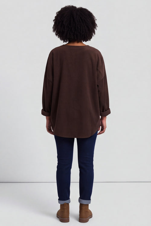 Jessa Needlecord Top Cocoa – image 4 of 6