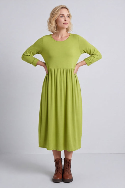 Kylie Long Sleeve Dress Lime – image 3 of 5
