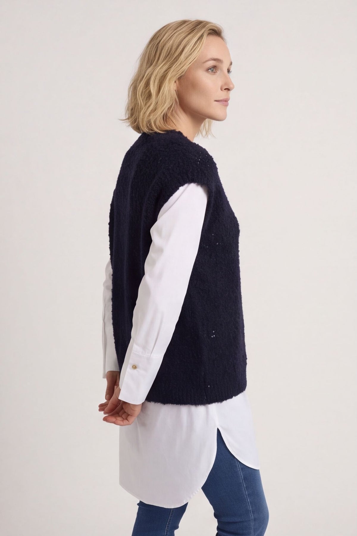 Clancy Boucle Tank Top Navy – image 3 of 5