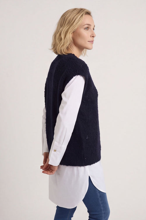 Clancy Boucle Tank Top Navy – image 3 of 5