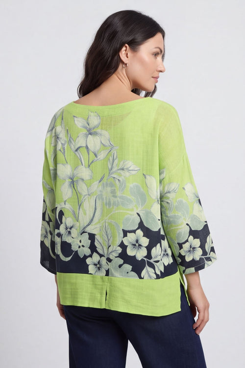 Paitlyn Print Cotton Top Lime – image 4 of 6