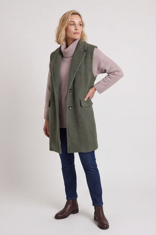 Nori Boucle Gilet Khaki – image 4 of 6