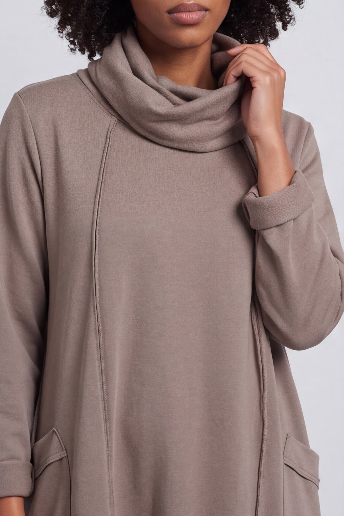 Maris Snood Cotton Dress Mocha – image 4 of 6