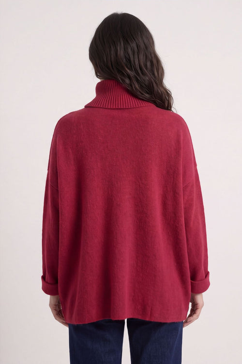 Jude Polo Neck Knitted Jumper Wine – image 3 of 3