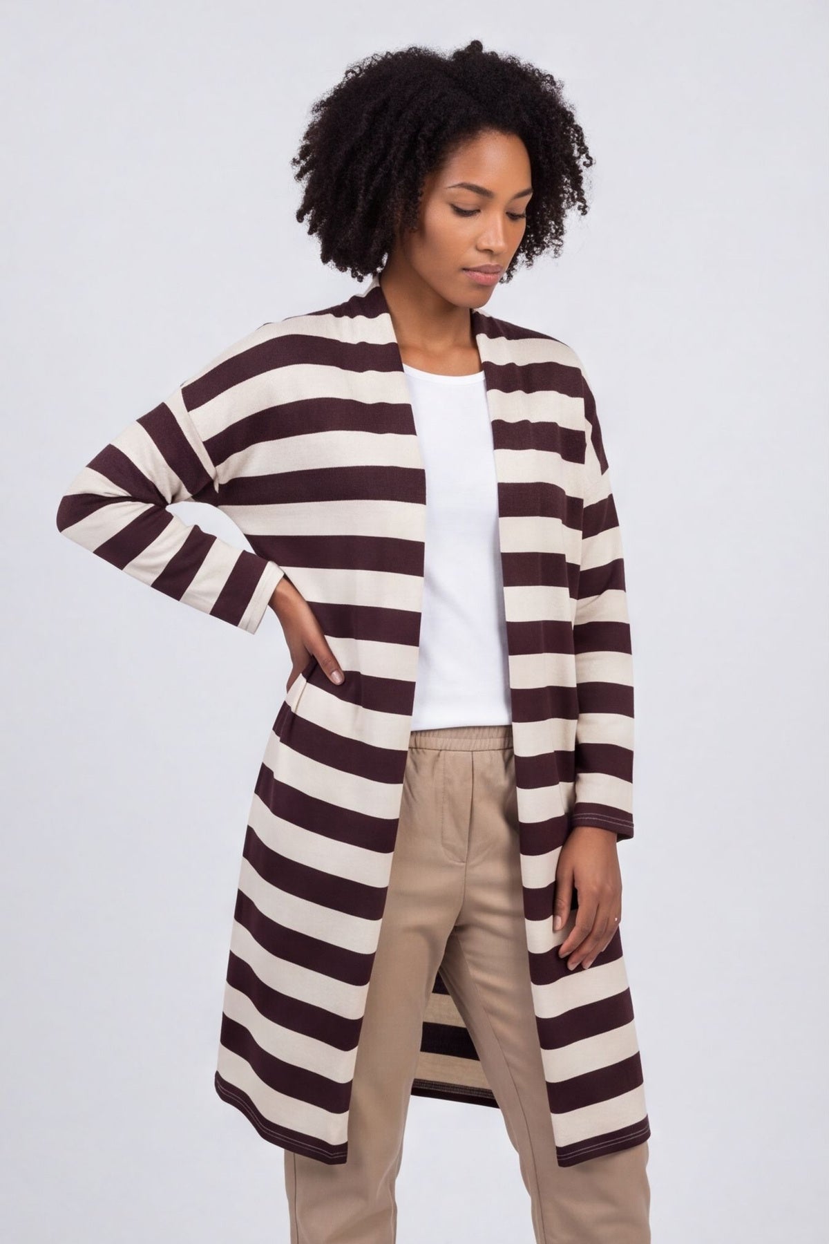 Lizzie Stripped Longline Cardigan – image 4 of 6