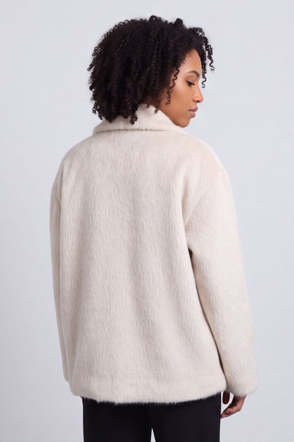 Christine Fluffy Jacket Stone – image 3 of 5