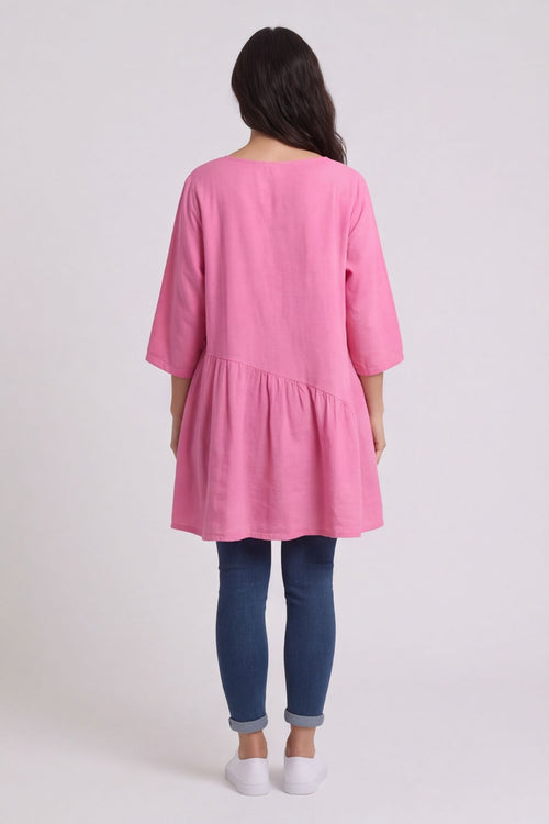 Lanton Linen Tunic Fuchsia – image 3 of 4