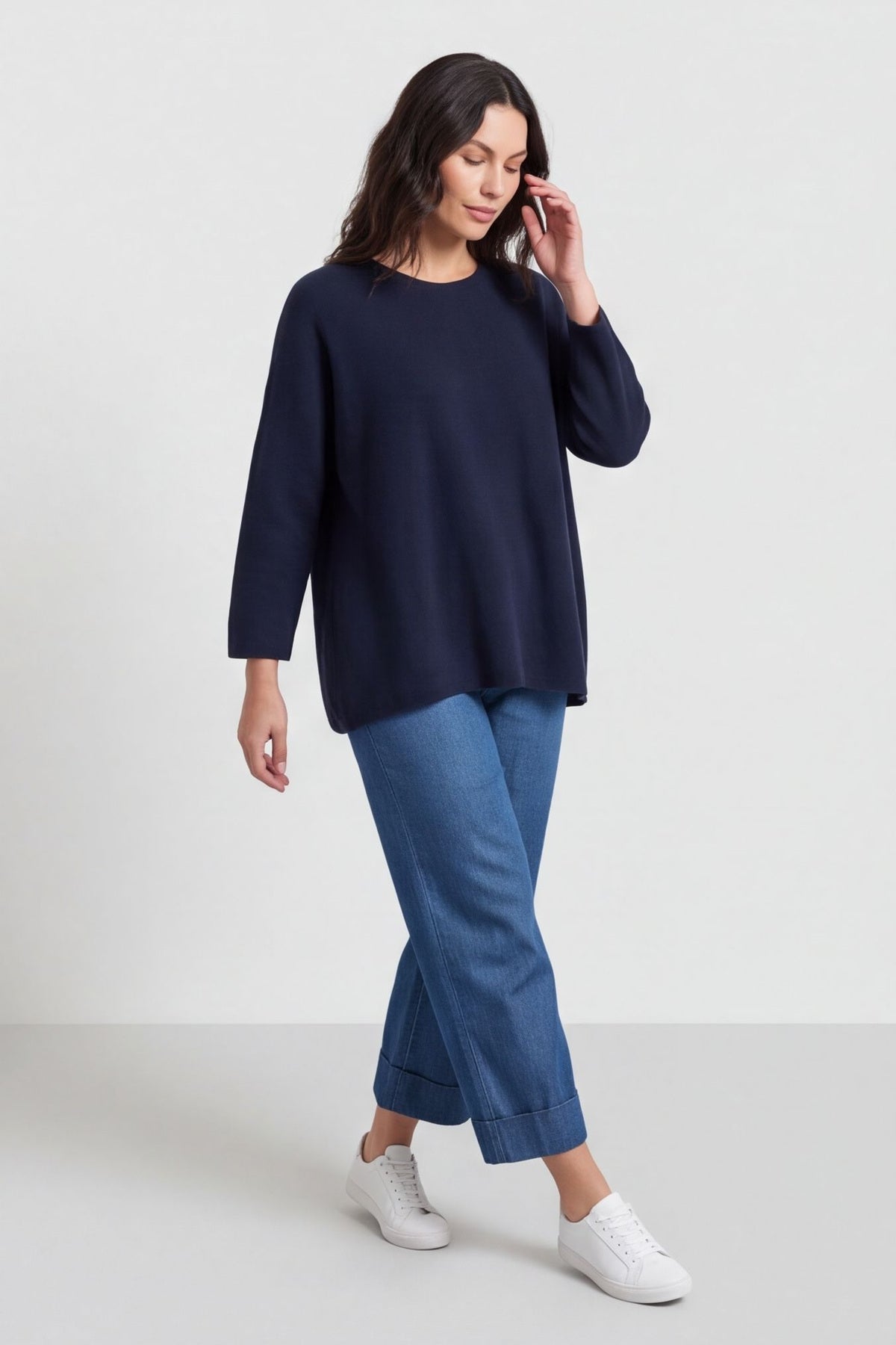 Leah Knitted Jumper Navy – image 3 of 5