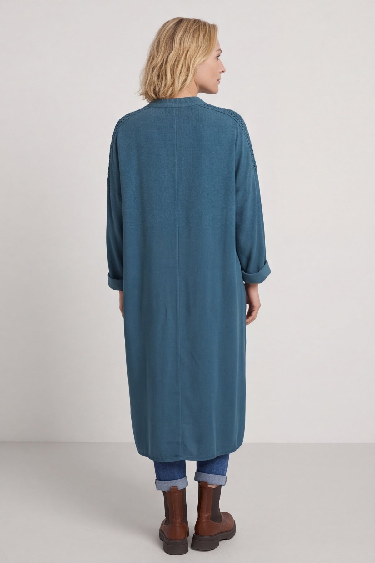 Terrie Needlecord Dress Teal – image 4 of 6