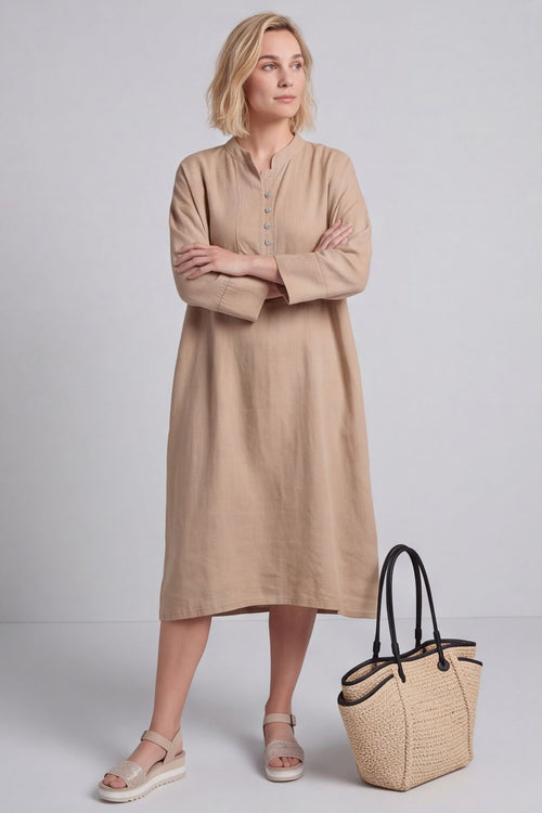 Helena Linen Dress Camel – image 4 of 5