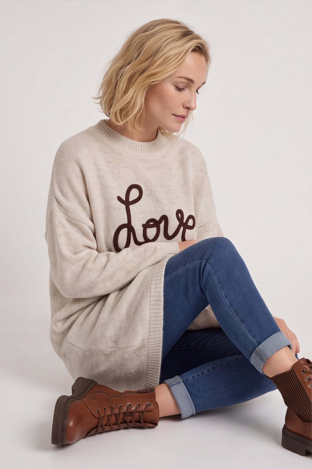Love Knitted Jumper Dress Beige – image 4 of 5