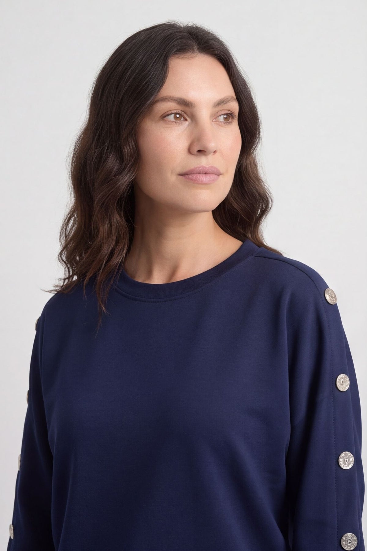 Lesley Button Top Navy – image 3 of 5