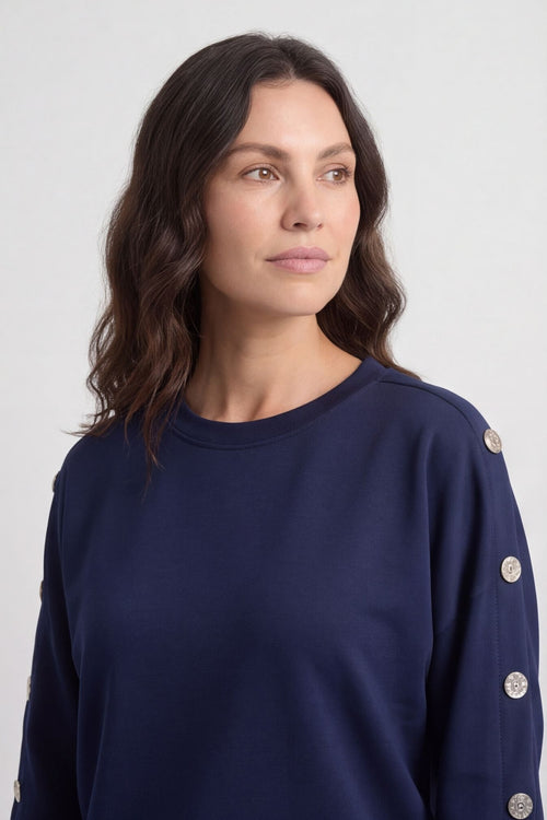 Lesley Button Top Navy – image 3 of 5