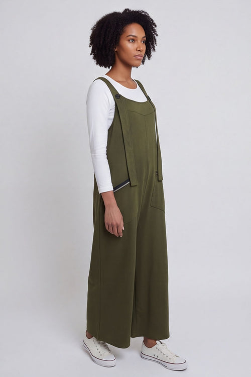 Kinley Pocket Cotton Jumpsuit Khaki – image 4 of 6