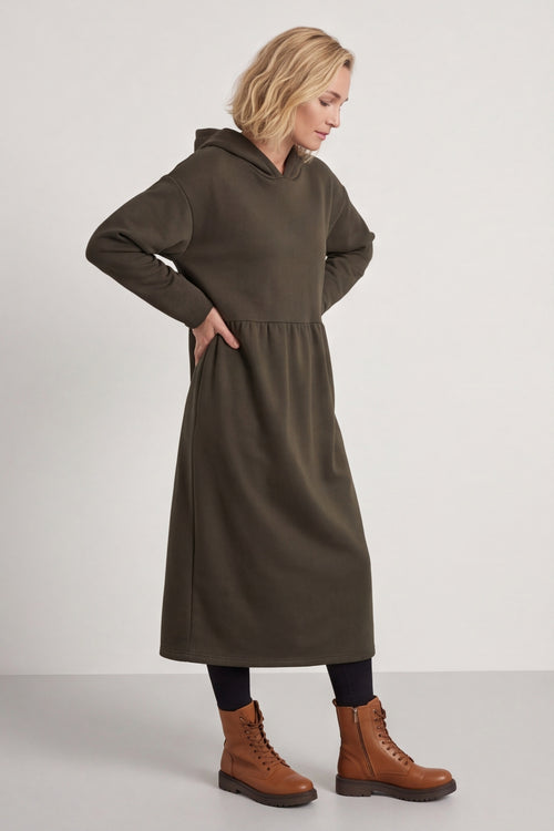 Saskia Hooded Dress Khaki – image 4 of 6