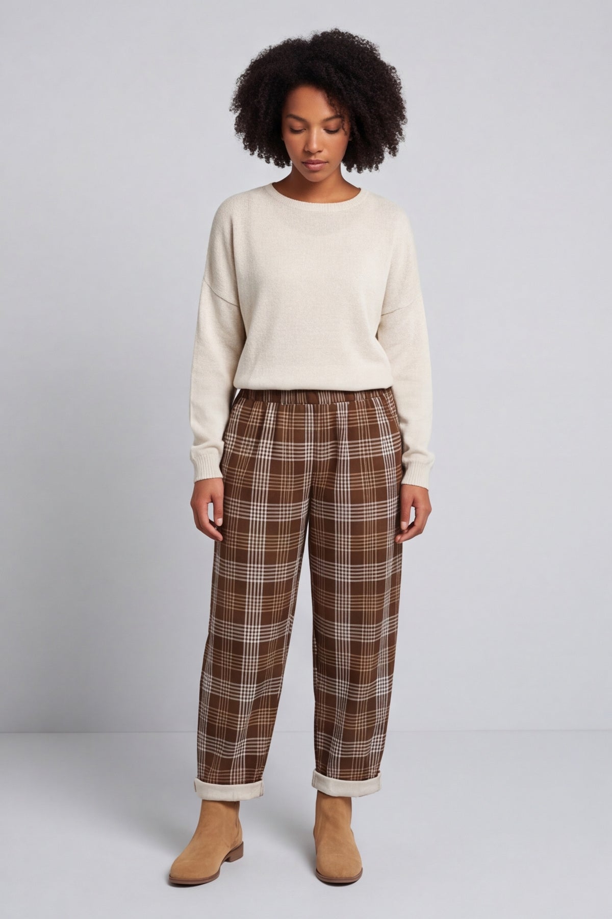 Kirri Check Trousers Cocoa – image 4 of 6