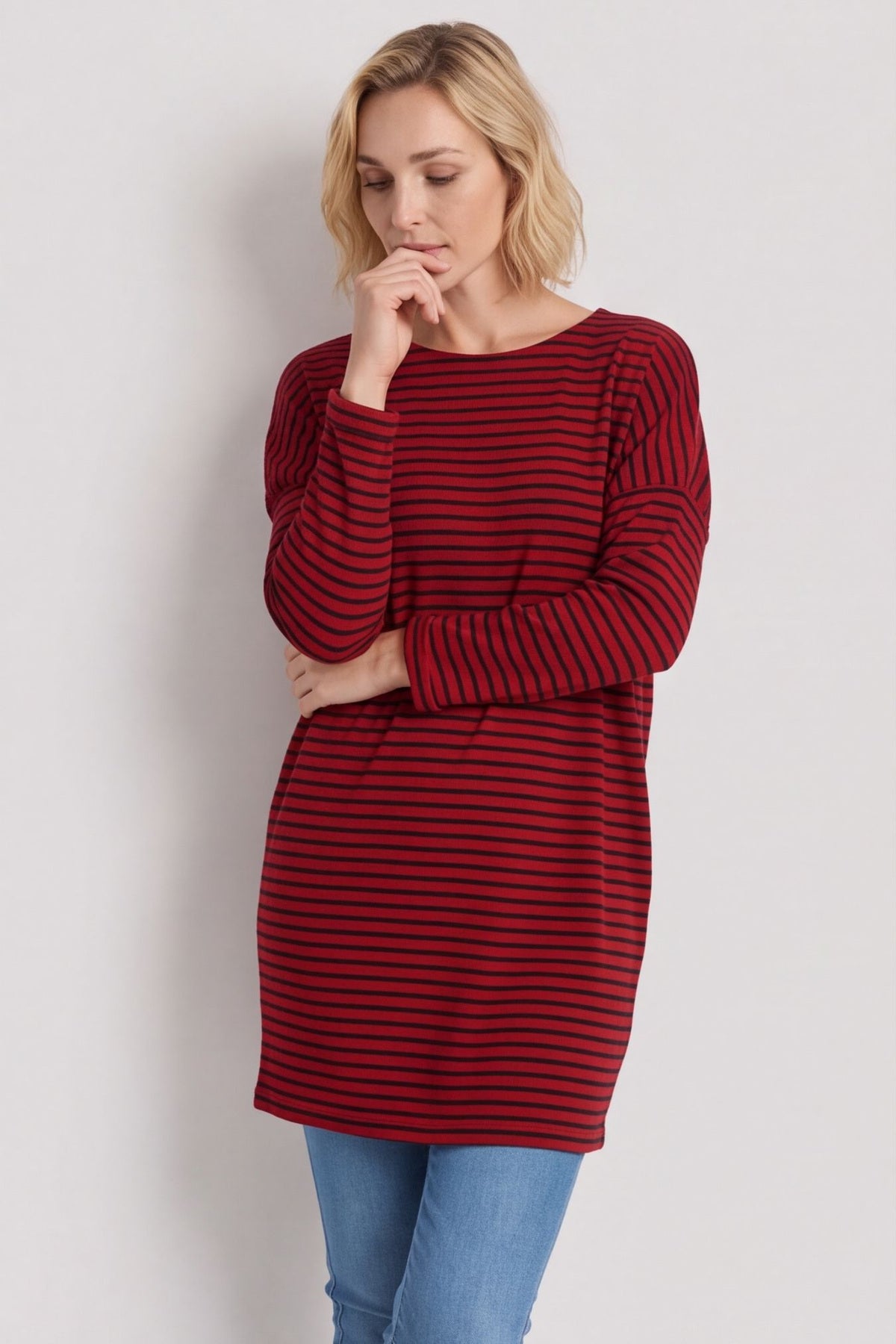 Nessie Stripe Cord Top Wine – image 4 of 6