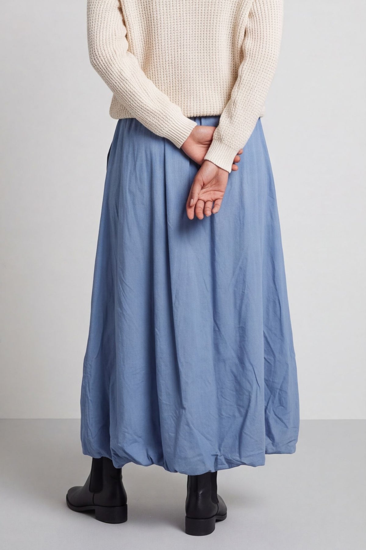 Wilfreda Puffball Cotton Skirt Blue – image 4 of 6