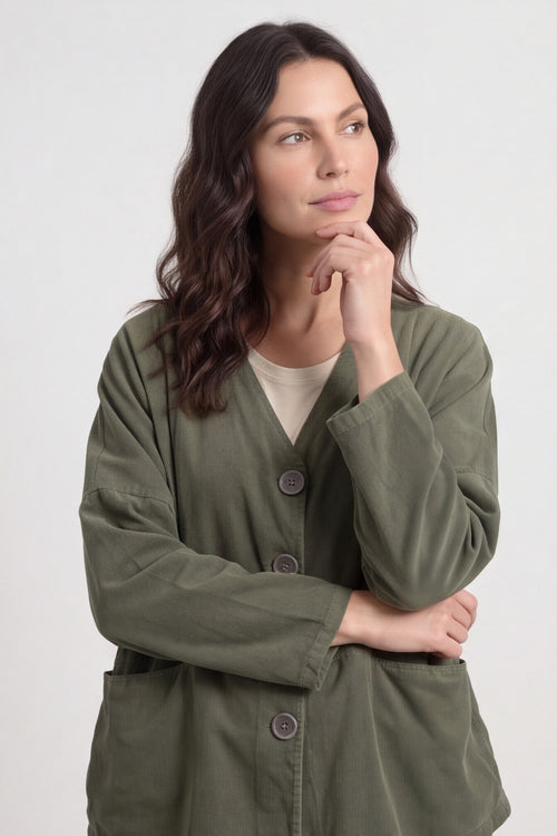 Kristen Needlecord Jacket Khaki – image 4 of 6