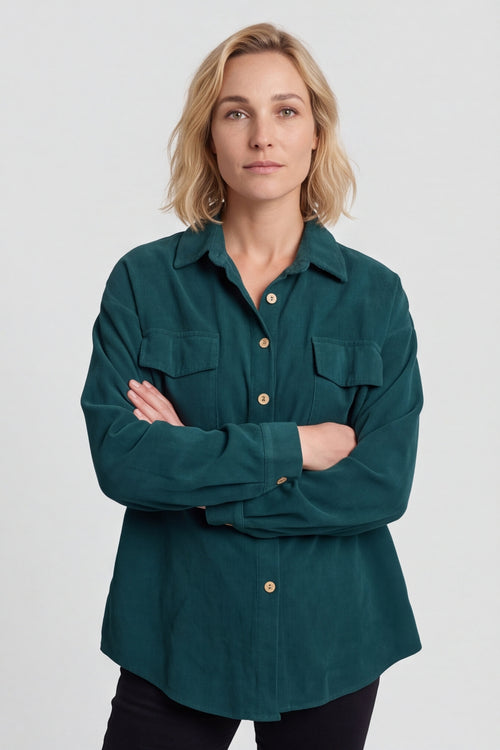 Tonya Needlecord Jacket Bottle Green – image 4 of 6
