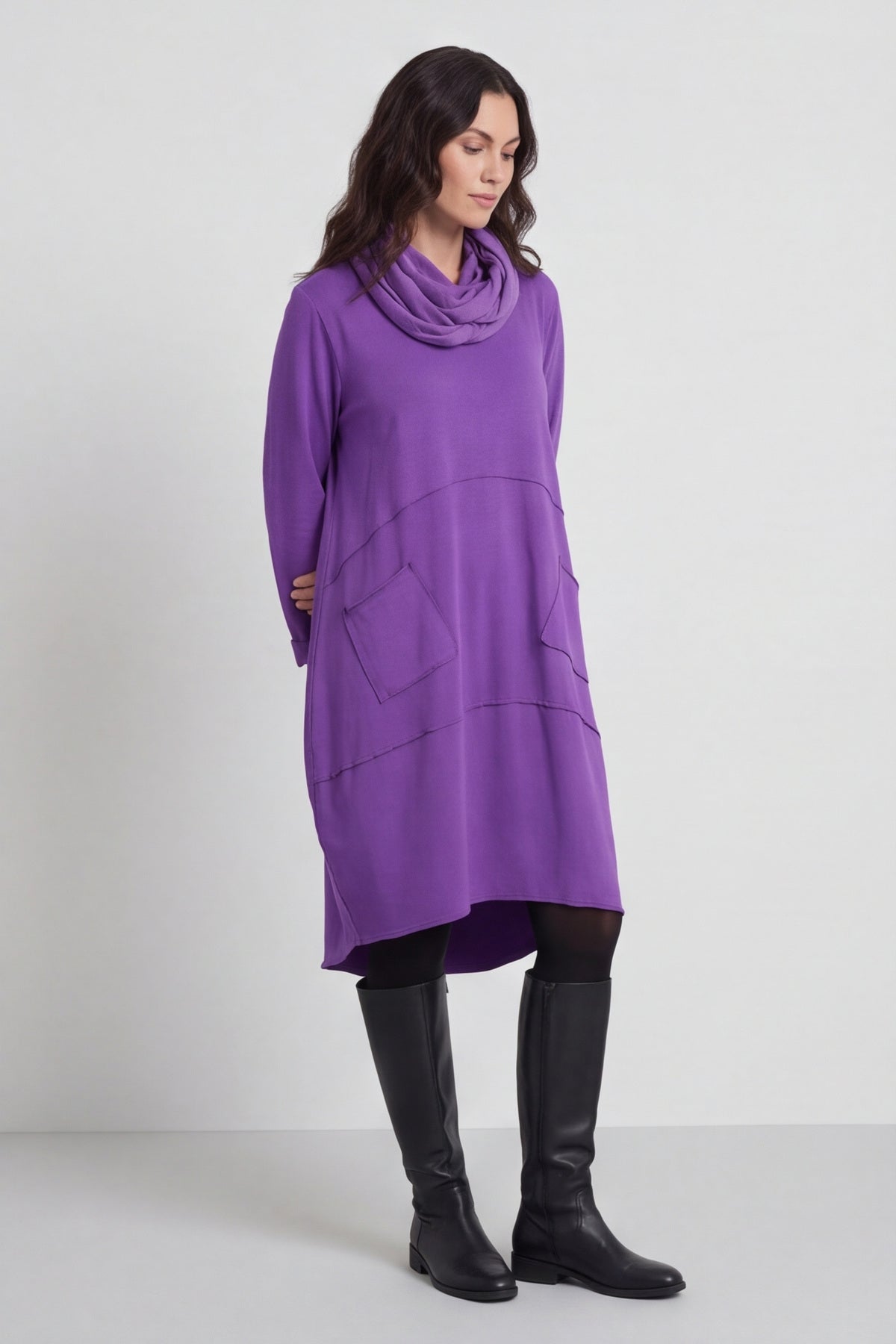 Rizo Snood Cotton Dress Purple – image 3 of 4