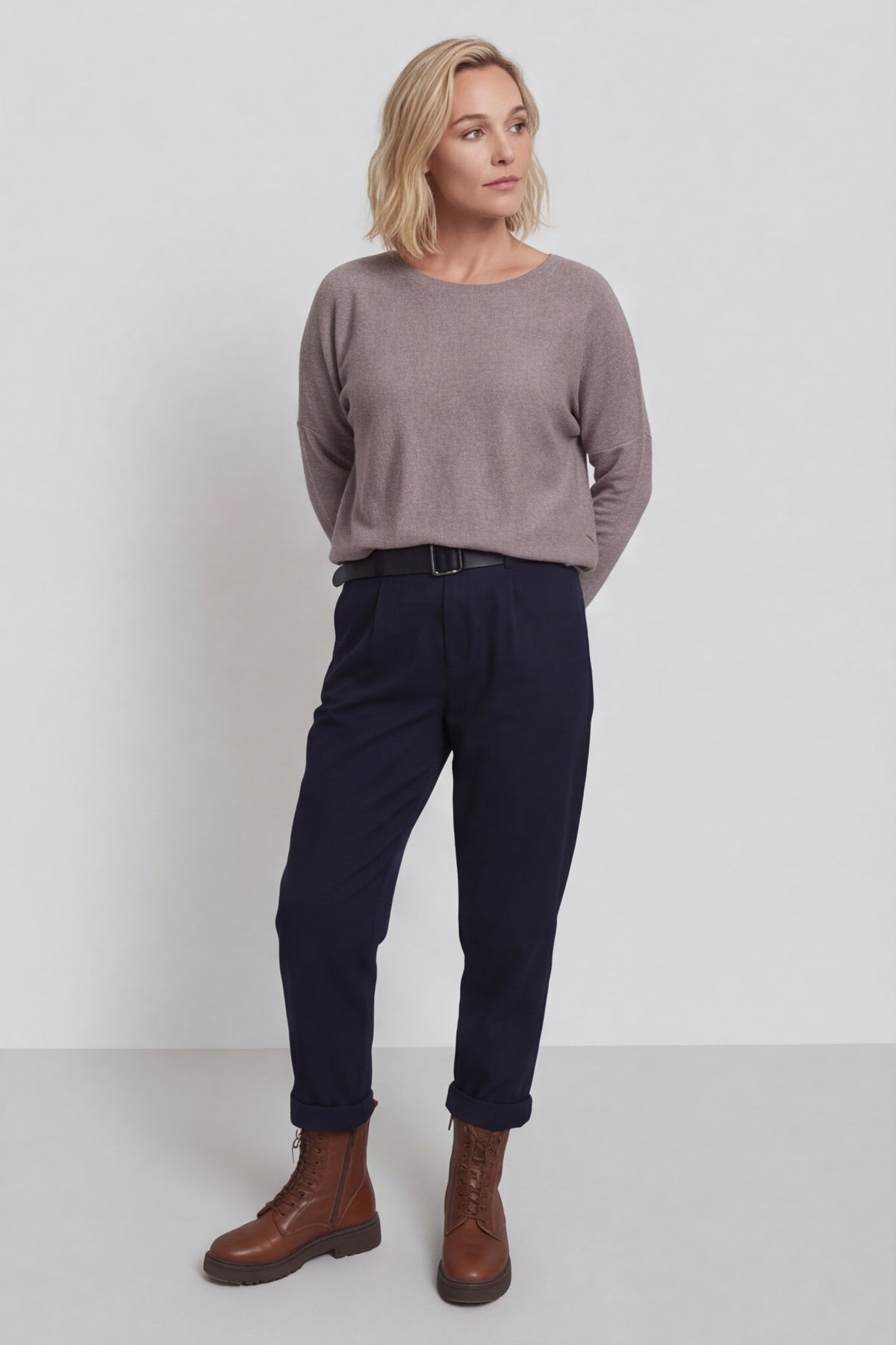 Philippa Belted Trousers Navy – image 4 of 4