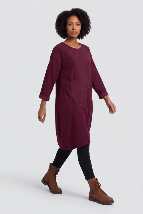 Laurie Needlecord Dress Burgundy – image 4 of 6