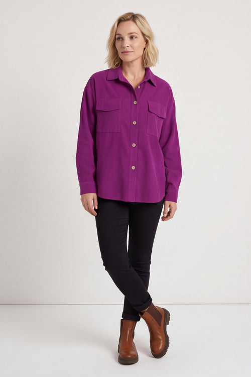 Tonya Needlecord Jacket Berry – image 4 of 6