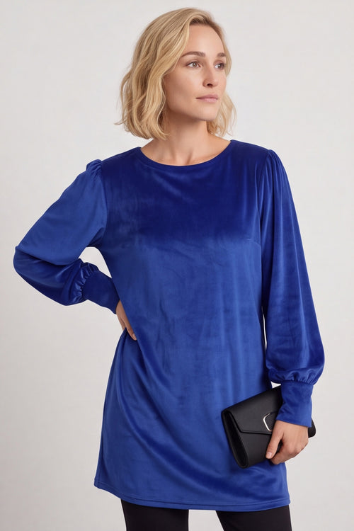 Zannah Button Back Tunic Cobalt – image 3 of 4
